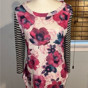 Cotton Mixed Pattern Baseball T-shirt Large